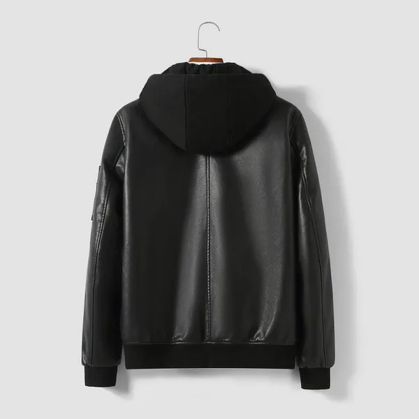 Leather Waterproofing Fashion Color Casual Sports Windproof Men's Long Sleeves Loose Jacket photo-4