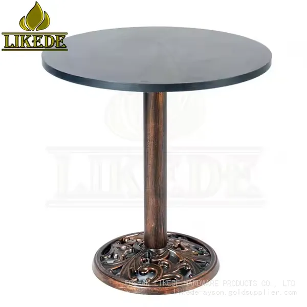 Cast Iron Base Round Table With Copper Finish Home Bar Melamine Table photo-4