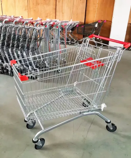 Metal Store Grocery Store Supermarket 150L European Zinc With Powder Coated Shopping Trolley Cart photo-5