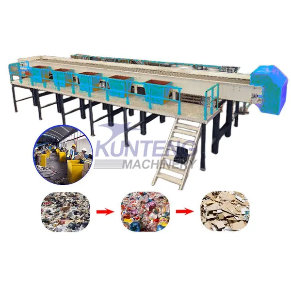 Large Dustbin for Sorting Table With Scrapshoot Hole Waste Segregation Machine Sorting Line