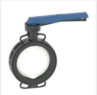 Válvula de Borboleta PVDF do Tipo Wafer, Resistente a Produtos Químicos, para Tratamento de Água Industrial