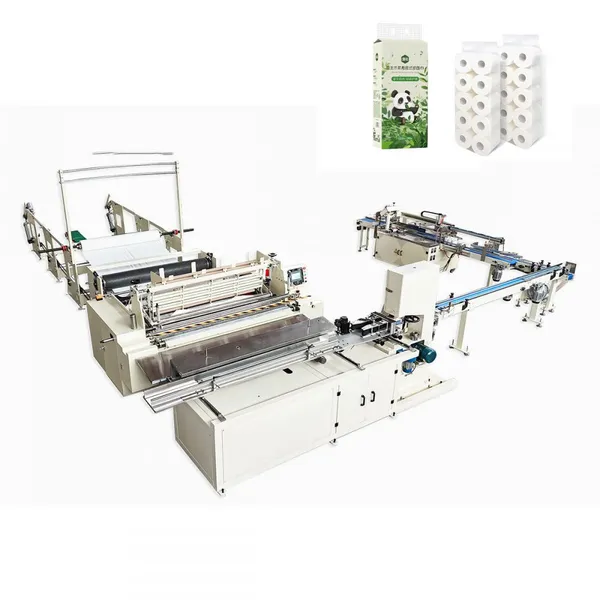Ligne de production de machines à rembobiner le papier toilette de petite taille, entièrement automatique, nouveau modèle, Chine.