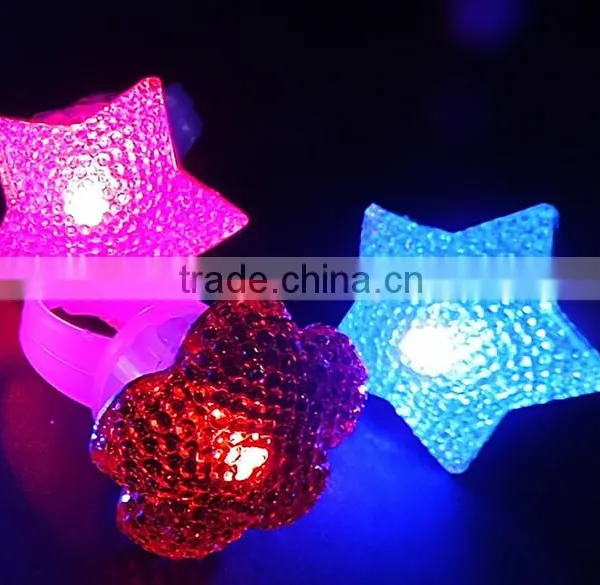 Colorful Glow Flashing LED Finger Ring Fun Luminous Finger Ring Star Shape Flowrer Shape Led Toy Party Decoration photo-2