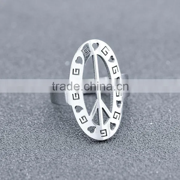 Woman Man's Hollow Stainless Steel Punk Rock Biker Finger Ring photo-2