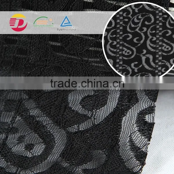 Wholesale Factory Cheap Black Embroidery Tokay Lace Fabric for Curtains photo-2