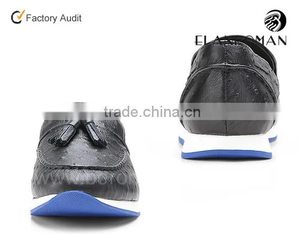 Ostrich Grain British Vintage Style Men Tassel Shoes Loafer Quality Choice photo-3