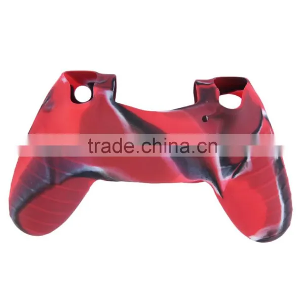 Cool Camouflage Soft Silicone Cover Case Skin For Sony Playstation 4 Dualshock 4 Controller PS4 Console Decals Red photo-2