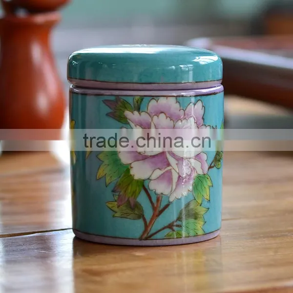 Delicate Design Handpainted Porcelain Tea Caddy photo-5