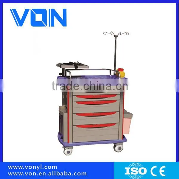 New Product FCA-04 Plastic-Steel Medical Trolley Hospital Cart ABS Body Emergency Nursing Trolley,Nursing Station Carts Cabinet photo-3
