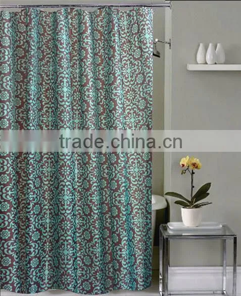 Letter Printed Fresh Style Polyester Mildew Resistant Shower Curtain photo-6