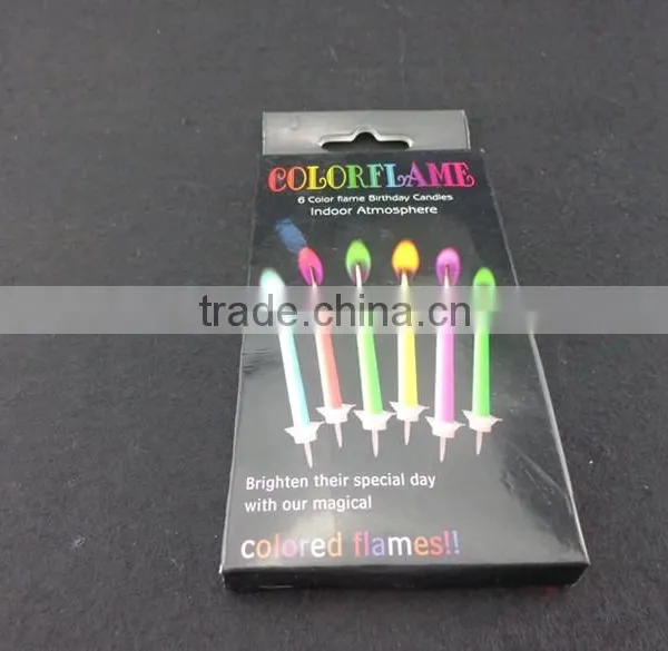 Wholesale Birthday Party Candle With Colorful Flame ( Red , Yellow , Blue and Purple) Quality Choice photo-3