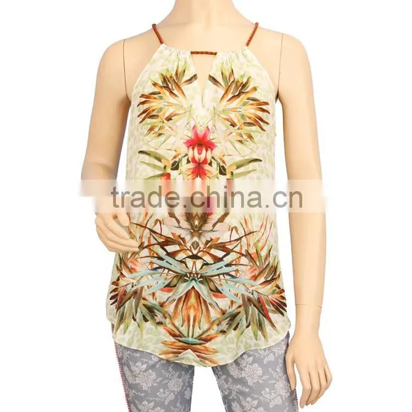 NEW Arrival 2015 Summer Women's Sleeveless Shirt Chiffon Blouse Tops photo-2
