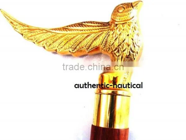 NAUTICAL BRASS BIRD HANDLE WALKING CANES-DECORATIVE WALKING CANES-DESIGNER WALKING CANES Wk1168 photo-2