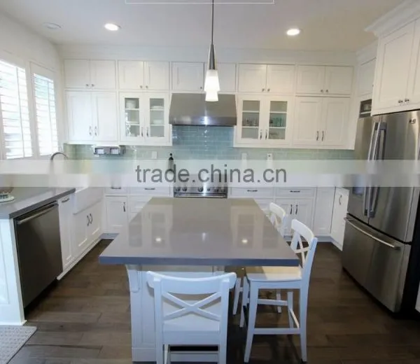 ARTIFICIAL QUARTZ STONE PURE LIGHT GREY KITCHEN COUNTER TOPS photo-3