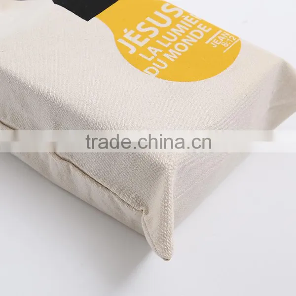 Best Selling Simple Style White Canvas Shopping Bag Portable Recyclable Shopping Cotton Bag photo-3