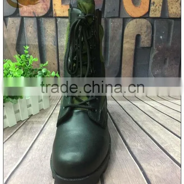 Genuine Leather Army Green Black Safety Jungle Boots photo-2