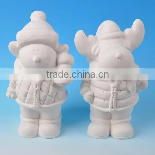 Decorative White Porcelain Lighted Santa Claus Outdoor Christmas Decorations With Led Light photo-4