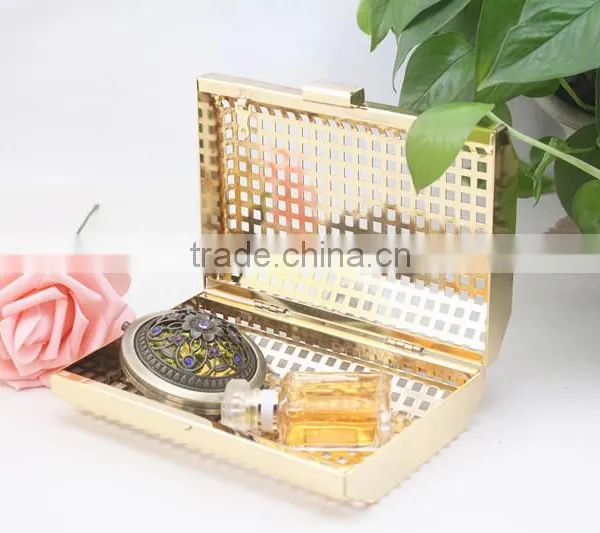 Rectangle Closure Metal Box Frame for Lady Bag, Shiny Gold Metal Clutch Manufacturer photo-3