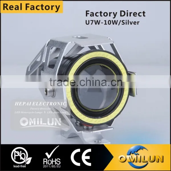 Factory Direct 12-80V U7 Led Headlight With Angel Eyes for Motorcycles photo-2