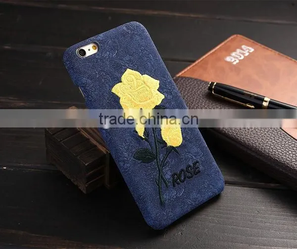Embroidery 3D Rose Protector Back Cover Case for IPhone 6S Plus photo-2
