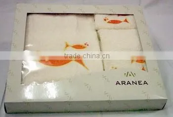 100% Cotton Terry Towel Set With Embroidery