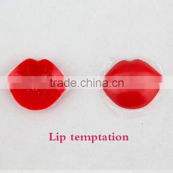 Junyan Sexy Women Adhesive Red Mouth Silicone Nipple Pad Nipple Pasties photo-2