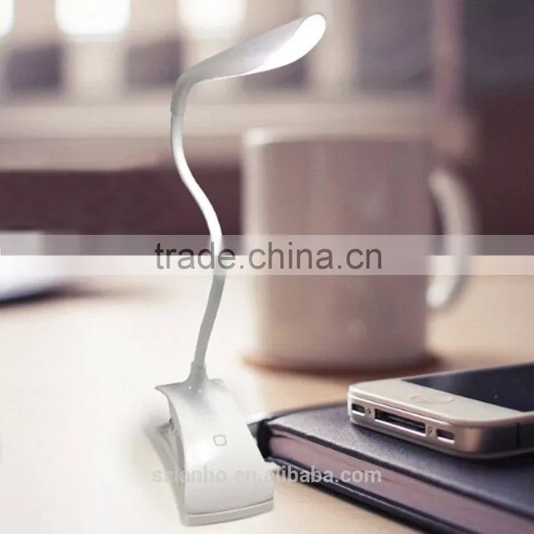 Rechargeable New Design LED Flexible Reading Light Clip-on Bed Table Desk Lamp photo-2
