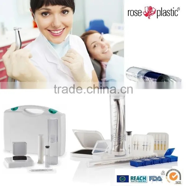Telescopic injection blow mold rigid durable waterproof clasp available protective versatile plastic instruments dental pack