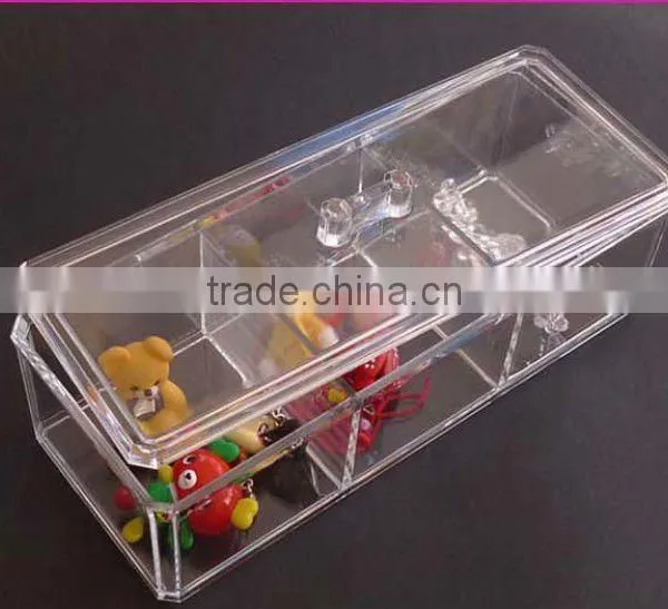 Clear Acrylic 4-room Make-up Storage Box