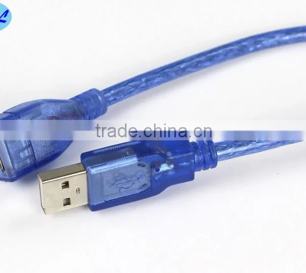 1M USB2.0 Cable Male to Female Transparent Blue Model photo-2