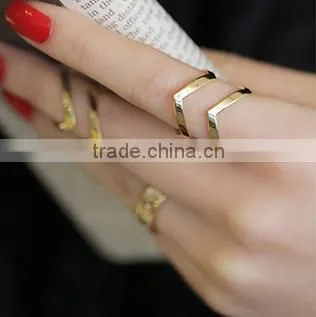 New Stainless Steel Jewelry Triangle Set Rings photo-4