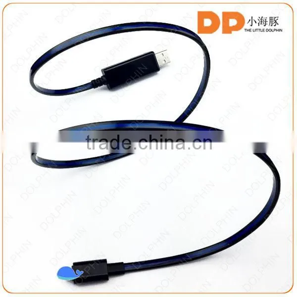 China Supplier Flowing Current EL Usb Cable Flashing LED Light Charging Cable photo-3