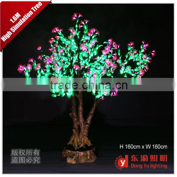 Outdoor Artificial LED Cherry Blossom Tree Light, Big Blossom Cherry Tree With Azaleas