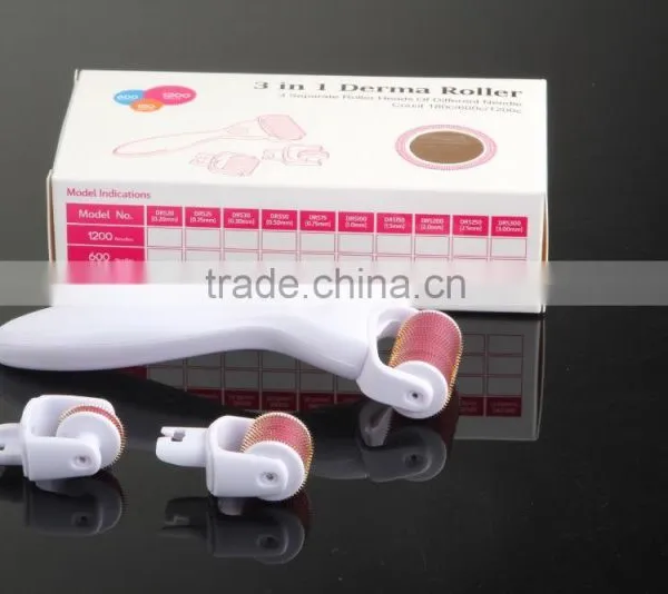 3 in 1 180/600/1200 Needles Pigment Removal Derma Roller Dermaroller With Changeable Head photo-6