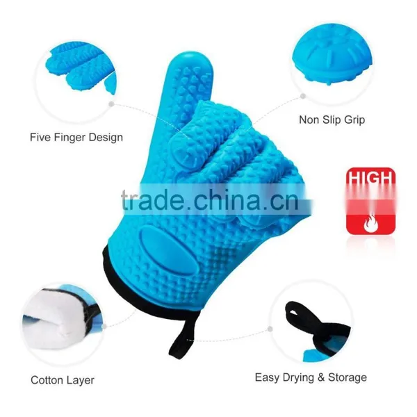 Silicone Kitchen Heat Resistance Baking Cooking Gloves BBQ Oven Gloves photo-4