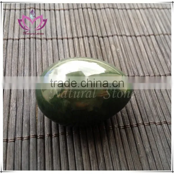 Yoni Egg Made of 100% Natural and Genuine Nephrite Jade, Medium Size, Sideway Drilled