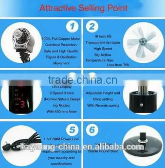 16 Inch OCARINA Style Electric Stand Fan / Lowes Floor Fan / Pedestal Fan With Air Cooler photo-4