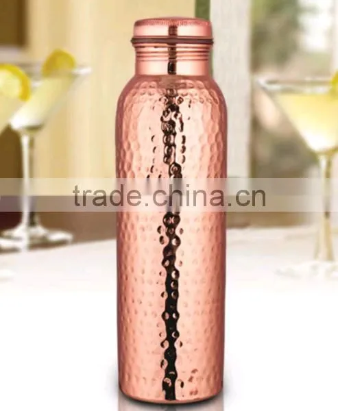 Handmade Pure Copper YOGA Thermos Design Water Bottle 600 and 900 ml - For Health Yoga Ayurveda photo-2