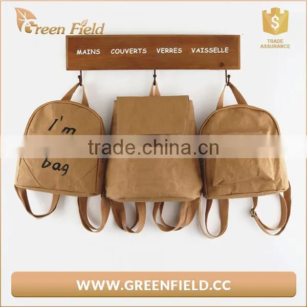 Hot Selling Vintage Style Washable Kraft Paper Backpacks photo-4