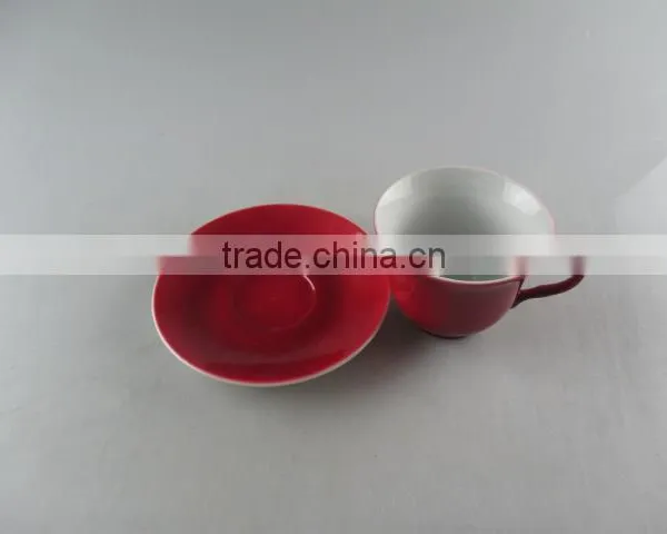 Hot Sale Colorful Porcelain Coffee Cup Set, High Quanlity Ceramic Glaze Cup and Saucer With Gift Box photo-4
