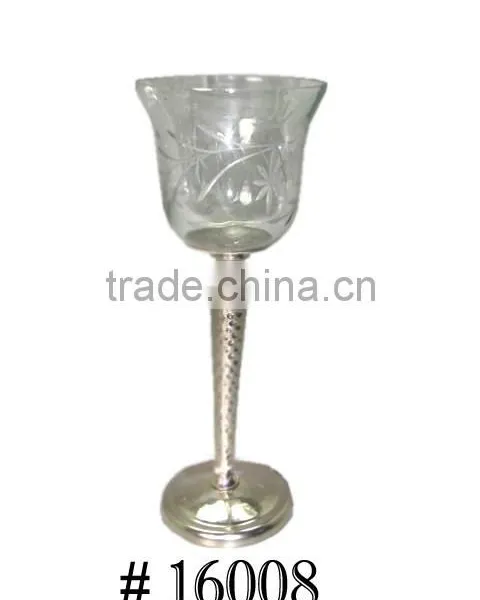 Metal Hurricane Glass Candle Holder photo-3