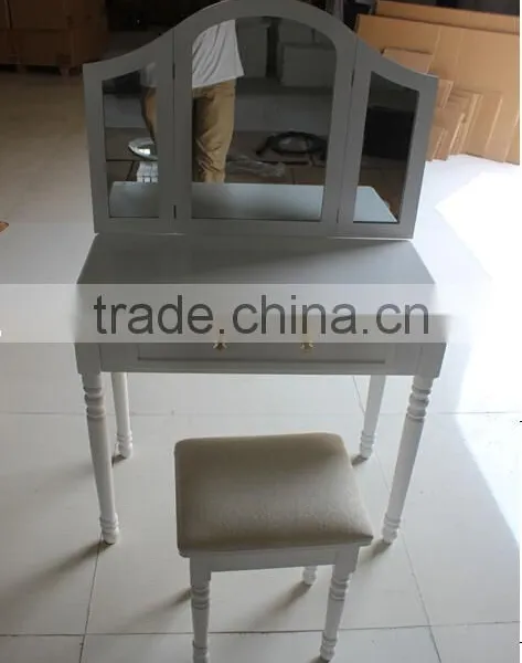 Wooden Furniture Make-up Dressing Table, Wooden Dresser With Mirror and Bench photo-3