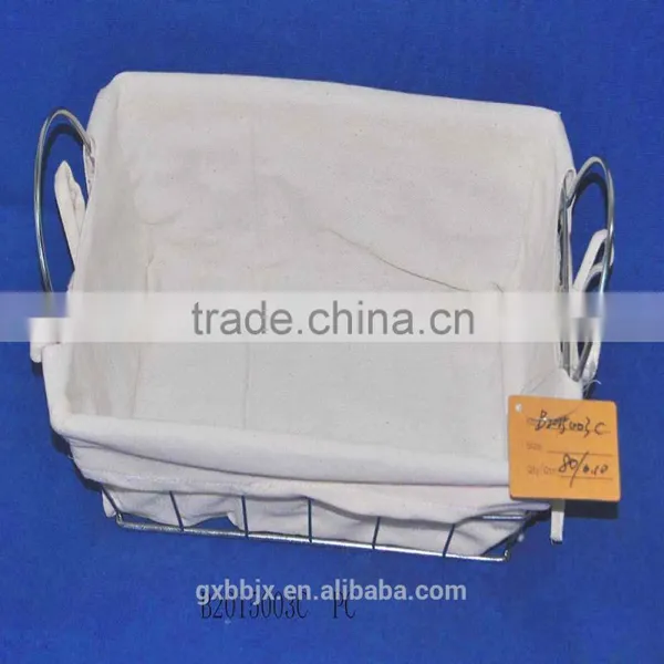 Wire Basket With Burlap Liner photo-2