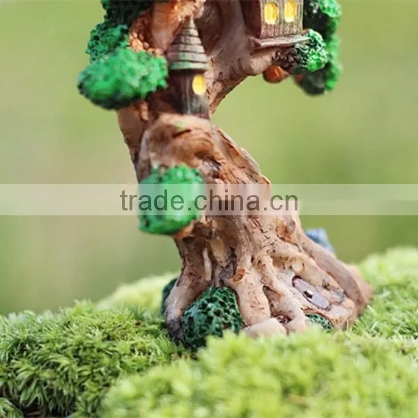 Custom Resin Crafts Garden Decor Artificial Miniature Tree House Gnome photo-6