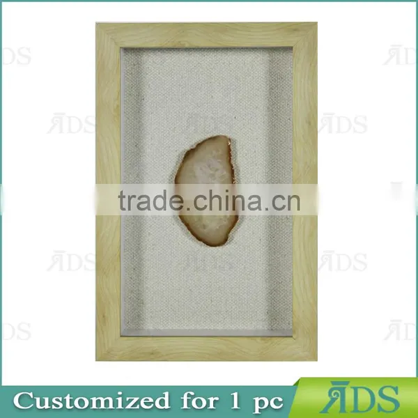 1PC Customized Shadow Box Wall Art With Color Natural Agate Stone Under Glass photo-4