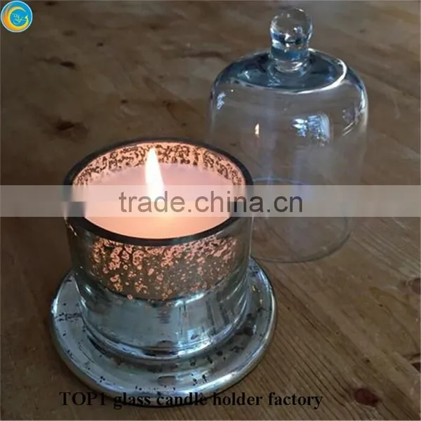 Glass and Candle Centerpieces Small Size Dome Glass Cloche Candle Jars photo-5