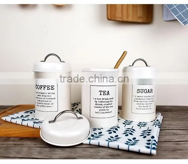 New Stylish Glossy Metal Sealed Coffee Tea Sugar Tin Canister photo-3