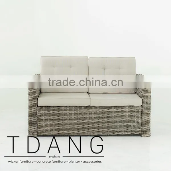 Palm Harbor K-D Wicker Sofa - Contemporary Rattan Furniture Bench. photo-2