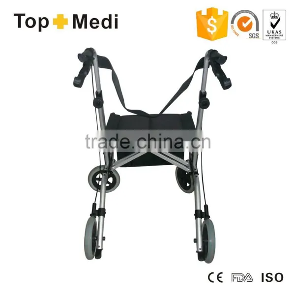 China Suppliers TOPMEDI Rehabilitation Therapy Supplies Lightweight 4 Wheel Folding Rollator Walker photo-6