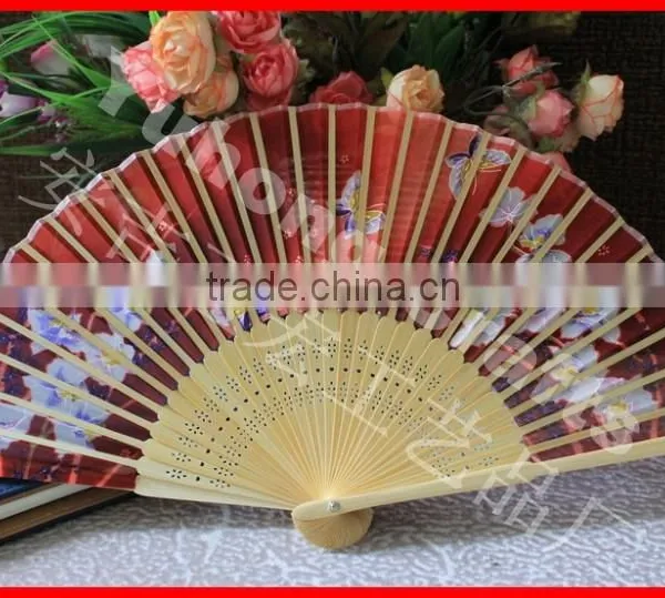 Japanese Style Bamboo Silk Fan Butterfly Print photo-4